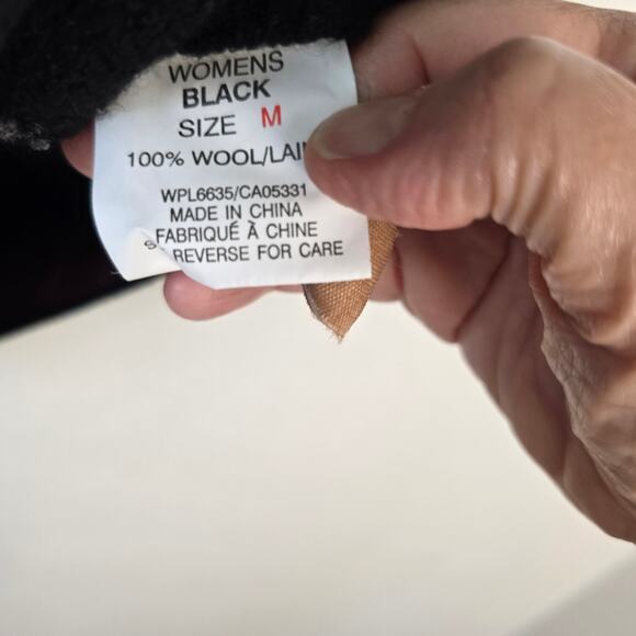 Vintage Woolrich Vest Women's M Black Boiled Wool Applique Moose Cabin Rustic - Picture 7 of 11